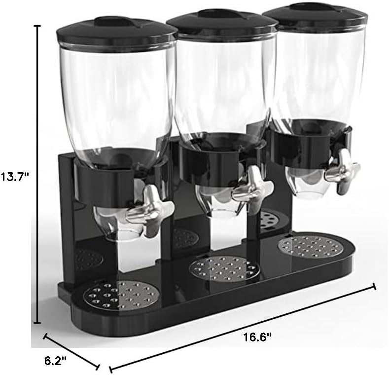 Storioza Canister Dry Food Dispenser, Airtight Cereal and Snack Dispenser for Kitchen Countertop, Wall-Mounted Option - Image 2